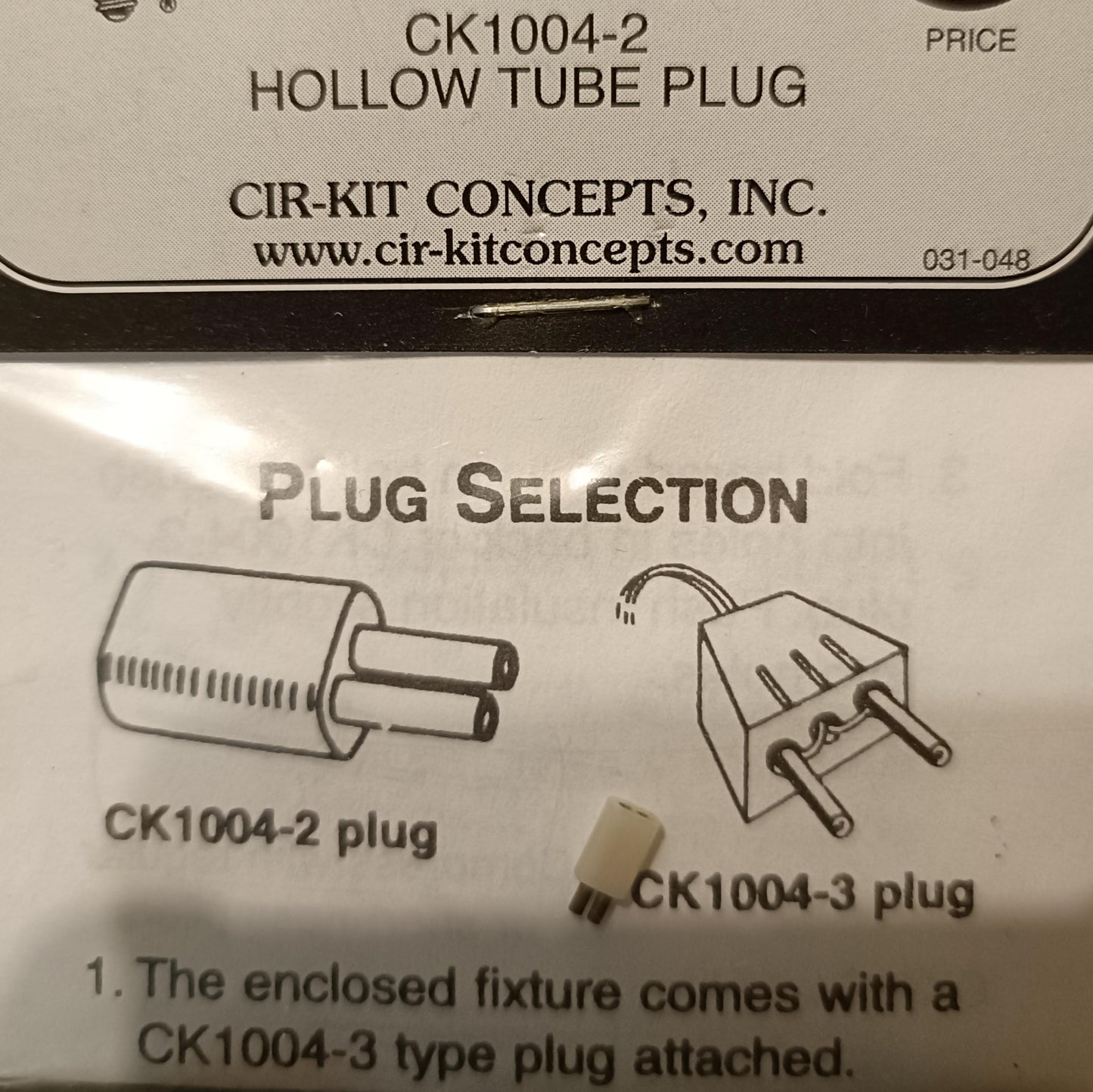 Plug - Hollow Tube CK1004-2