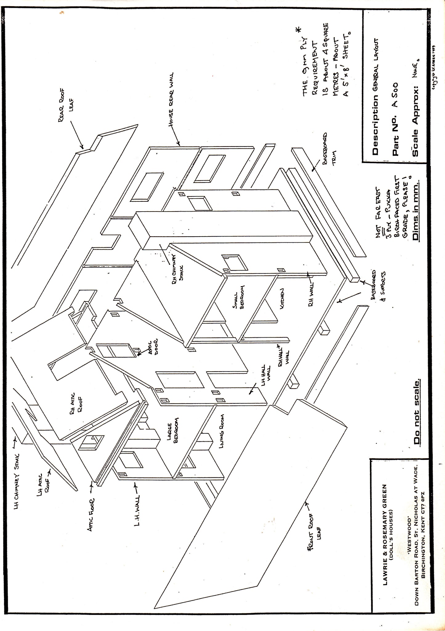 1690 Timbered Dollhouse plans G100