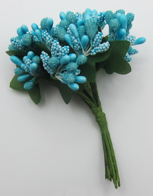 Bouquet of Light Blue Teardrop Flowers PAT1476
