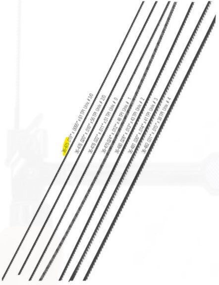 Jewelers Saw Blade - 61 Teeth ZON475